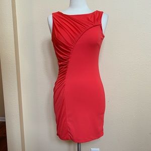 Halston Ruching form fitting mini dress